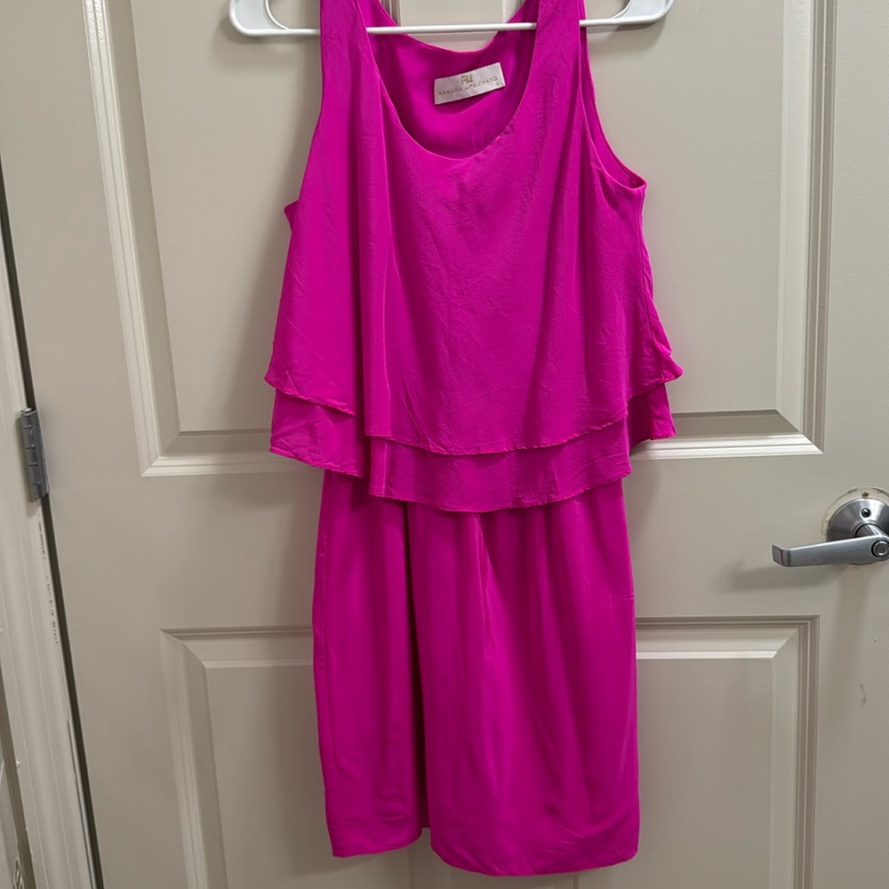 Amanda Uprichard 100% Pink Silk Dress